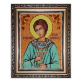 Янтарная икона Святой праведный Артемий 80x120 см