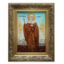 Янтарная икона Святая мученица Дарья Римская 40x60 см - фото