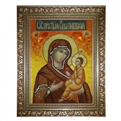 Янтарная икона Пресвятая Богородица Лидская 15x20 см - фото