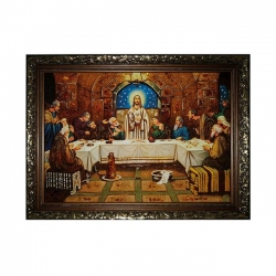 Янтарная икона Тайная Вечеря 60x80 см - фото