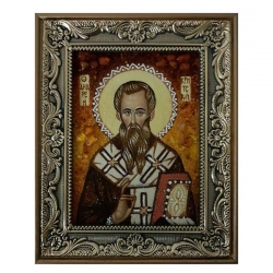 Янтарная икона Святитель Андрей Критский 60x80 см - фото