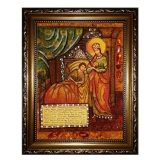 Янтарная икона Пресвятая Богородица Целительница 60x80 см
