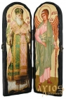 Икона под старину Святитель Лука Крымский и Святой Ангел Хранитель Складень двойной 10x30 см