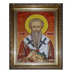 Янтарная икона Святой мученик Тимофей 15x20 см - фото