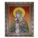 Янтарная икона Святая равноапостольная княгиня Ольга 30x40 см