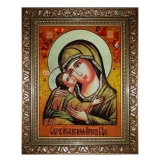 Янтарная икона Пресвятая Богородица Игоревская 30x40 см