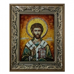 Янтарная икона Святой Праведный Лазарь 30x40 см - фото