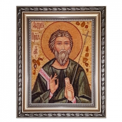Янтарная икона Святой Апостол Андрей Первозванный 60x80 см - фото