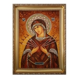 Янтарная икона Пресвятая Богородица Семистрельная 40x60 см