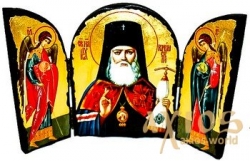 Икона под старину Святитель Лука архиепископ Крымский Складень тройной 14x10 см - фото