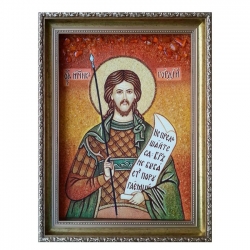 Янтарная икона Святой мученик Гордий 60x80 см - фото