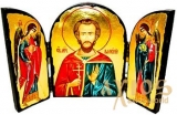 Икона под старину Святой мученик Валерий Мелитинский Складень тройной 14x10 см