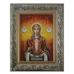 Янтарная икона Пресвятая Богородица Албазинская 60x80 см - фото