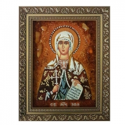 Янтарная икона Святая мученица Зоя 60x80 см - фото