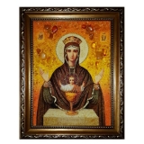 Янтарная икона Пресвятая Богородица Неупиваемая Чаша 15x20 см