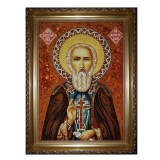 Янтарная икона Преподобный Сергий Радонежский 30x40 см