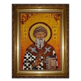 Янтарная икона Святой Спиридон Тримифунтский 30x40 см