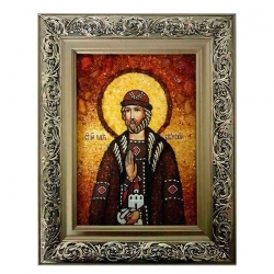 Янтарная икона Святой благоверный князь Олег Брянский 80x120 см - фото