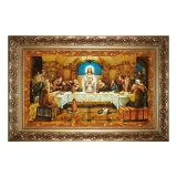 Янтарная икона Тайная Вечеря 40x60 см
