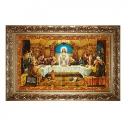 Янтарная икона Тайная Вечеря 40x60 см - фото