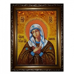 Янтарная икона Божия Матерь Умиление 60x80 см - фото