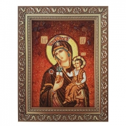 Янтарная икона Пресвятая Богородица Тучная Гора 15x20 см - фото