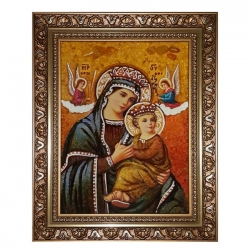 Янтарная икона Пресвятая Богородица Неустанная помощь 40x60 см - фото