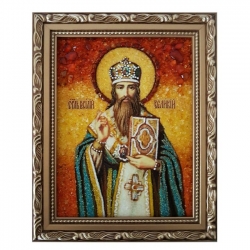 Янтарная икона Святитель Василий Великий 80x120 см - фото