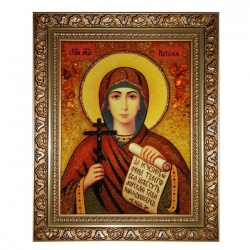 Янтарная икона Святая мученица Наталья 15x20 см - фото