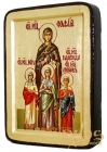 Икона Святые Вера, Надежда, Любовь и мать их София Греческий стиль в позолоте 13x17 см без шкатулки