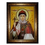 Янтарная икона Святая равноапостольная княгиня Ольга 15x20 см