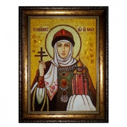Янтарная икона Святая равноапостольная княгиня Ольга 60x80 см - фото