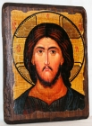 Икона под старину Господь Вседержитель с позолотой 7x10 см