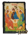 Икона под старину Святая Троица преподобного Андрея Рублева с позолотой 13x17 см