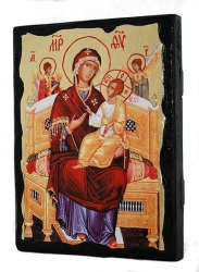 Икона под старину Пресвятая Богородица Всецарица с позолотой 21x29 см - фото