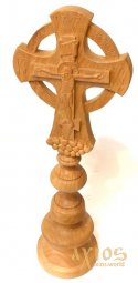 Крест дерево, напрестольный, мальтийский, на ножке (высота 56см) Л - фото