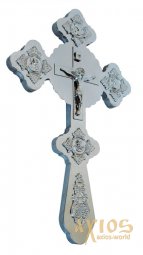 Крест напрестольный фигурный №2 никель - фото