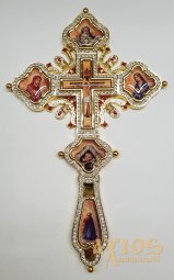 Крест напрестольный камни эмаль (30х19см)  - фото