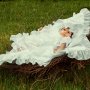 Платье Винтажное белое с белой вышивкой (303)