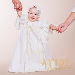 Платье Винтажное молочное с молочной вышивкой (303) - фото