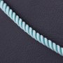 Шелковый голубой шнурок с серебряной гладкой застежкой (2мм), серебро 925, шелк, О 18497