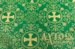 Церковная тонкая вискозная ткань с крестами (Греция)  - фото