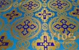 Церковная ткань металлик с крестами (Греция) - фото