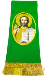 Закладка для Евангелия, вышитая икона, габардин - фото