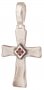 Крест с квадратным камнем, серебро 925°, камень гранат
