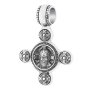 Нательный крестик  «Спас Нерукотворный. Ангел Хранитель», серебро 925 ° с чернением, 25х17 мм, О 13447
