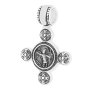 Нательный крестик  «Спас Нерукотворный. Ангел Хранитель», серебро 925 ° с чернением, 25х17 мм, О 13447