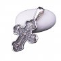 Нательный крестик «Крестовоздвижение. Донская Икона Божией Матери«, серебро 925 ° с чернением, 35х20 мм, О 13606