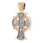 Нательный крестик «Господь Вседержитель. Икона Божией Матери«, серебро 925 ° с позолотой и чернением, 36х20 мм, О 131460