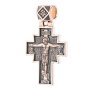 Нательный крестик «Распятие. Икона Божией Матери», золото 585 °, с чернением 50х35 мм, О п02636
